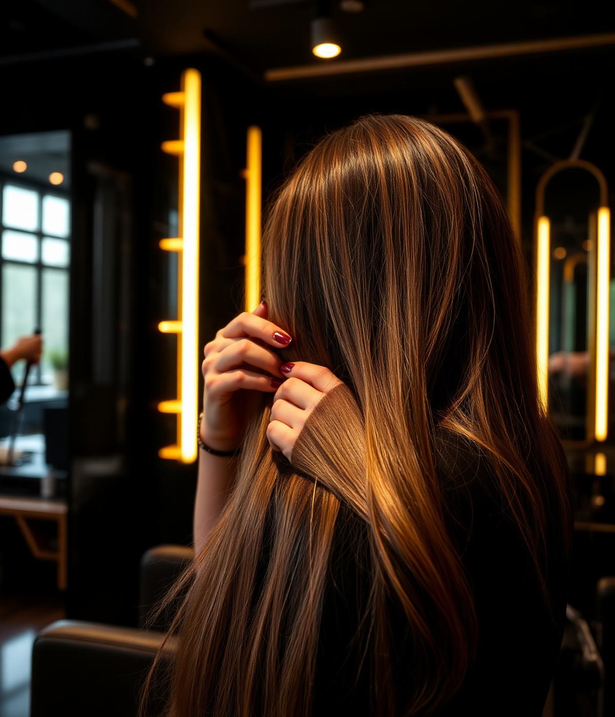 Profesional trabajando cabello